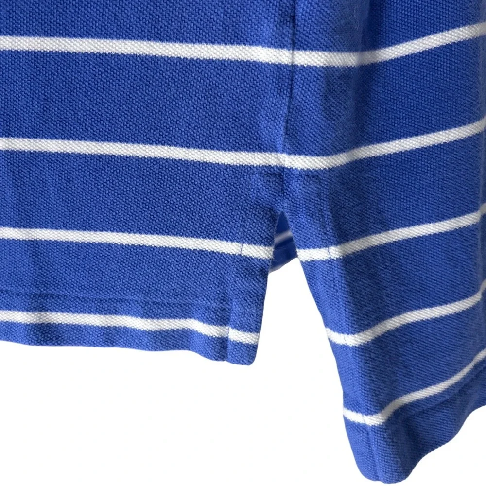 Polo Ralph Lauren Short Sleeve Polo Shirt‎ Blue White Striped Yellow Pony Large